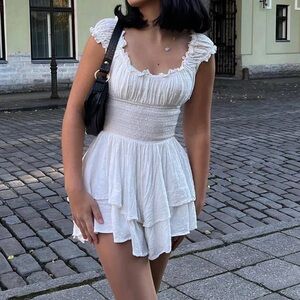 Princess Polly THE LOVE GALORE ROMPER WHITE LOWER IMPACT Size 0 Brand New